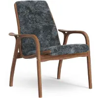 Swedese Laminett Nojatuoli Lampaannahka Lakattu Pähkinäpuu / - Nojatuolit Lampaantalja Charcoal - 23101|V1256