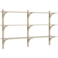 Swedese Levi Wall Shelf 180 Cm Medium Brass / White Pigmented Oak - Seinähyllyt Tammi Valkopigmentoitu tammi - 20926|E380