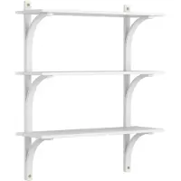 Swedese Levi hylly 3 hyllytasoa Valkolakattu saarni-messinki, 90 cm