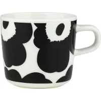 Marimekko - Oiva / Unikko Kuppi 20 cl Musta/Valkoinen