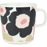 Marimekko Unikko-muki 4 dl, off white/hiilenharmaa/hiekka