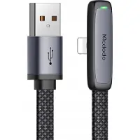 Mcdodo Kulmaliitin USB Lightning -kaapeli 36W iPhone 12 13 14:lle, musta 1M