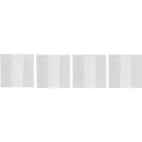 DIYTI Wide Stripe Lasinaluset 10x10 Cm 4-pakkaus - Tabletit & Lasinaluset Polyesteri Valkoinen - 12-WHIC-WS-WHI/WHI