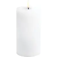 Uyuni Lighting LED pöytäkynttilänjalka melted Valkoinen rustiikki, Ø7,8x15 cm