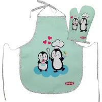 Heless Set of children's apron and oven glove Penguin