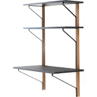 Artek Kaari-seinähylly työtasolla musta/tammi