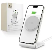 Tech-Protect QI15W-A38 MagSafe langaton laturi jalustalla 15W - Valkoinen