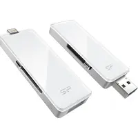 Silicon Power xDrive Z30 64GB, 64 GB, USB Type-A / Lightning, 3.2 Gen 1 (3.1 Gen 1), 140 MB/s, Ilman suojusta, Valkoinen (SP064GBLU3Z30V1W)