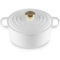 Le Creuset - Signature Valurautapata pyöreä 24 cm 4,2 L White