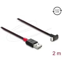 DeLOCK 81551, 2 m, USB A, USB C, USB 2.0, Punainen, Musta