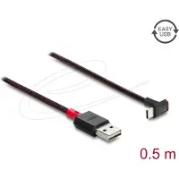 DeLOCK 81549, 0,5 m, USB A, USB C, USB 2.0, Punainen, Musta