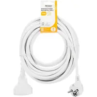 Deltaco – Earthed extension cable 1x CEE 7/3, 1x CEE 7/7, childproof, 10m, white (GT-0902)
