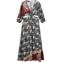 Desigual Mekko 'SIRSAL' beige / verenpunainen / musta / valkoinen