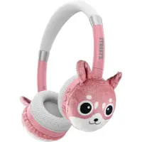 STREETZ – BT20 Kids Bluetooth plush headphones, mic, pink (BT20-PNK)