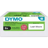 Dymo Authentic LabelWriter Small Name Badge Labels | 41 mm x 89 mm | Self-Adhesive | 6 Rolls of 300 Easy-Peel Labels (1.800 Count) | for LabelWriter Label Makers | Made in Europe