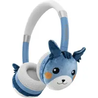 STREETZ – BT20 Kids Bluetooth plush headphones, mic, blue (BT20-BLU)