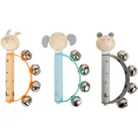 Small Foot - Wooden Baby Tambourine Animal Pastel (Assorted)