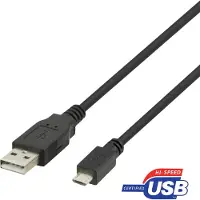 Deltaco – USB mikro-B / USB-A lataus- ja synkronointikaapeli, 2 m, musta (140009)