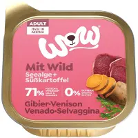Wow | Märkäruoka koirille | Lokero 150g - Wild - peuranlihaa levillä ja bataatilla 150g