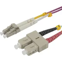 Deltaco – OM4 Fiber cable, LC - SC, duplex, multimode, 1,5m (LCSC-15-OM4)