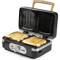 Domo SANDWICH-WAFFLE-GRILL 3-IN-1 INKY BLACK Sandwich Maker Musta (DO9278C)