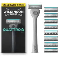 Wilkinson Sword Quattro partakone + vaihtoterät 8 kpl