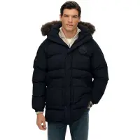 Superdry for man. M5012208A Long Parka Everest Baffled navy (XL), Casual, Polyester