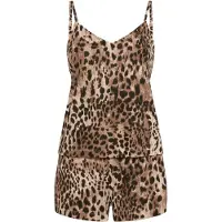 LASCANA Pyjamashortsit beige / ruskea / musta