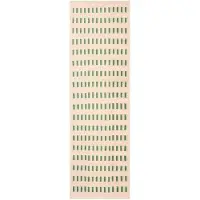 Chhatwal & Jonsson Ladakh villamatto Off white-cactus green-dusty pink, 80x250 cm