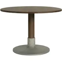 Design House Stockholm Tock Pöytä Ø110 - Ruokapöydät & Baaripöydät Hiekkavalettu Alumiini Dark Oak - 3541-7800