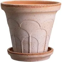 Bergs Potter Fleur ruukku aluslautasella 2 osaa Rosa, Ø25 cm