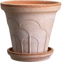 Bergs Potter Fleur ruukku aluslautasella 2 osaa Rosa, Ø21 cm