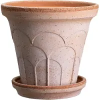 Bergs Potter Fleur ruukku aluslautasella 2 osaa Rosa, Ø18 cm