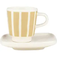 Marimekko Piccolo espressokuppi ja lautanen White-sand, 5 cl