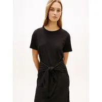 Tommy Hilfiger Co Slub Knot Midi Drs - Black - XS