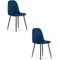 Leobert Ruokapöydän tuolit Leobert PADVA sametti tummansininen mustilla jaloilla, 2 kpl setti