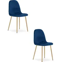 Leobert Ruokapöydän tuoli Leobert PADVA samettinen sininen, 2 kpl setti, modernit puujalat