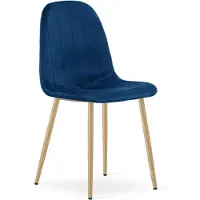 Leobert Ruokapöydän tuoli Leobert PADVA, sininen sametti, tammi jalat, moderni muotoilu