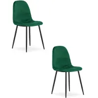 Leobert Ruokapöydän tuoli Leobert Padva, vihreä sametti, mustat jalat, 2 kappaleen setti