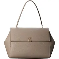 Calvin Klein Emblem Hw Pebble Satchel - Beige - ONE SIZE