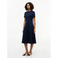 Tommy Hilfiger Mekko 'Interlock Midi Fit And Flare' sininen