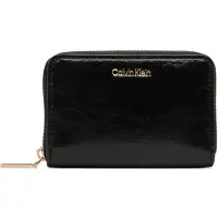 Calvin Klein Kukkaro 'Foil Logo Zip-around Glossy' musta