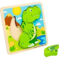 Bigjigs Wooden Shape Puzzle T-Rex - 4 pcs.
