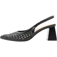 Bianco Biamaralyn Slingback Weaved Faux Leather - Black - 36