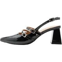 Bianco Biamaralyn Mary Jane Slingback Faux Leather - Black - 40