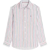 Tommy Hilfiger Paita 'Regular Fit Textured Stripe Pure' opaali / kirsikanpunainen / valkoinen