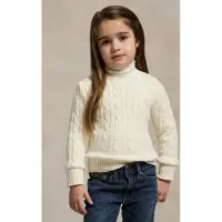 Ralph Lauren for girl. 312901316011 Beige cotton jersey in ecru knitted cotton jersey (6.5años= 124/128cm), Casual, children's fashion