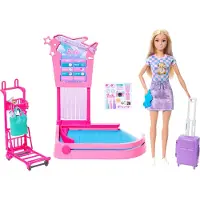 Barbie Family & Friends Baggage Claim Playset - Pink - ONE SIZE