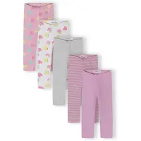 MINOTI Leggingsit meleerattu harmaa / syreeni / vaalea pinkki / valkoinen