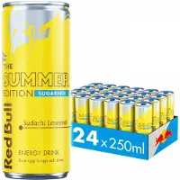 Red Bull 24x Energy Drink, 250 ml, Summer Edition Sokeriton (Sudachi Lime)